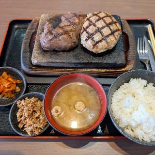 ハラミ ハンバーグコンボ(感動の肉と米 新橋店)