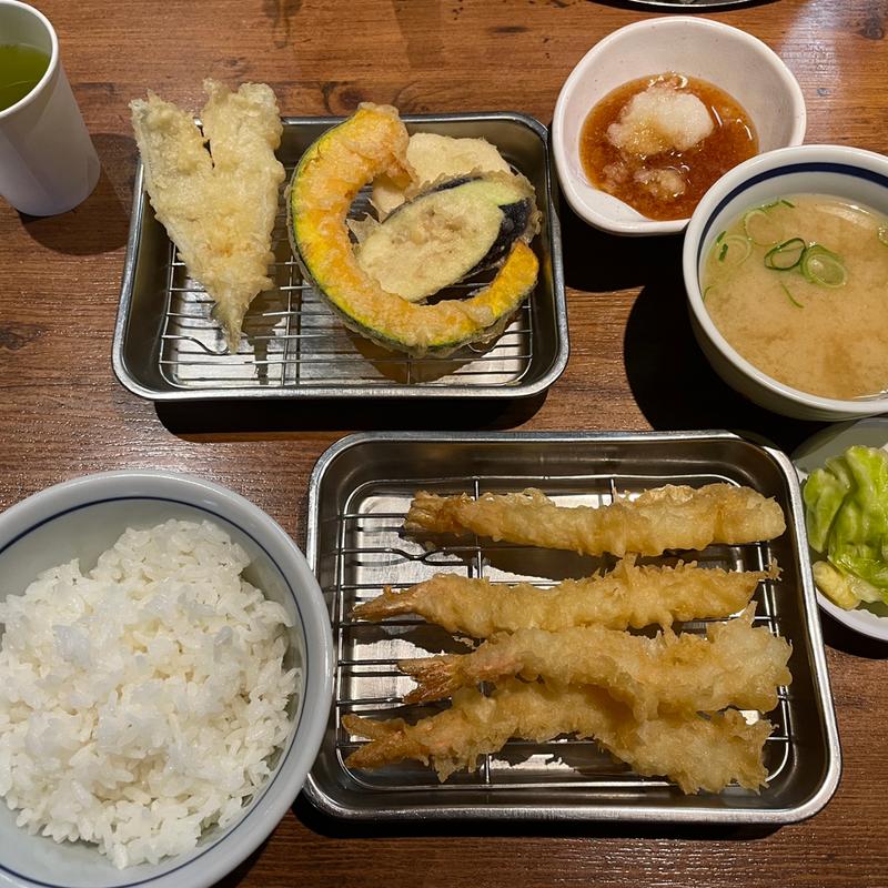 海老三昧定食(天ぷらの山 箕面本店)