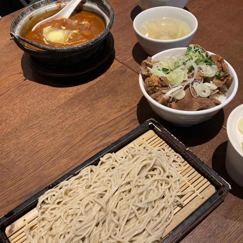 冷　蕎麦＆煮込み丼(牛たん酒場 たん之助)