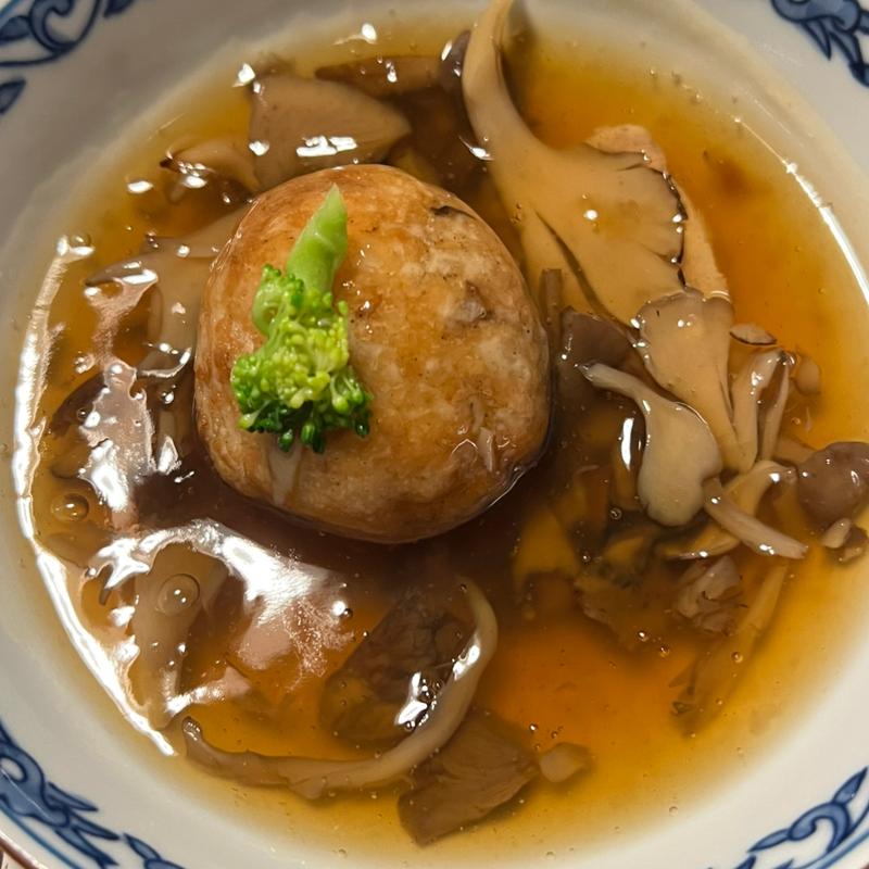 饅頭のきのこ餡掛け(鶴の湯温泉 （つるのゆおんせん）)