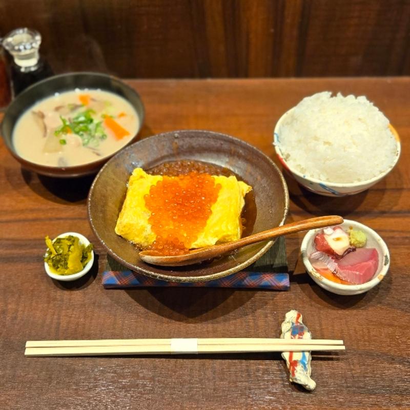 出汁巻定食 いくら(家和らぎ 心斎橋 和食)