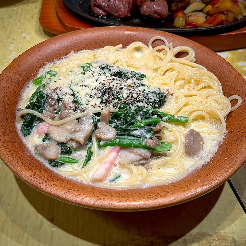 きのことほうれん草のクリームスパゲッティ(サイゼリヤ 長町駅西口店 )