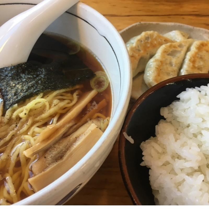 あっさり醤油ラーメンサンコ餃子ライスセット(めんかくぼう )