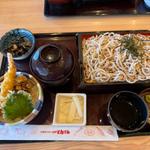 ミニ天丼セット　冷そば　アイスコーヒー