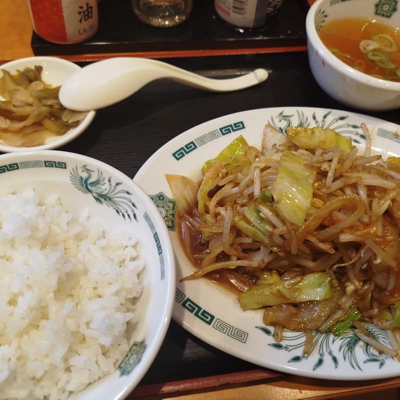 野菜炒め定食(日高屋 東銀座店)