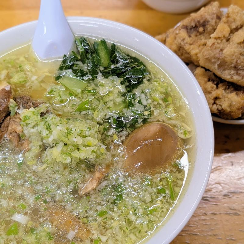 塩半々パーコー別皿薬味多め(珉珉)