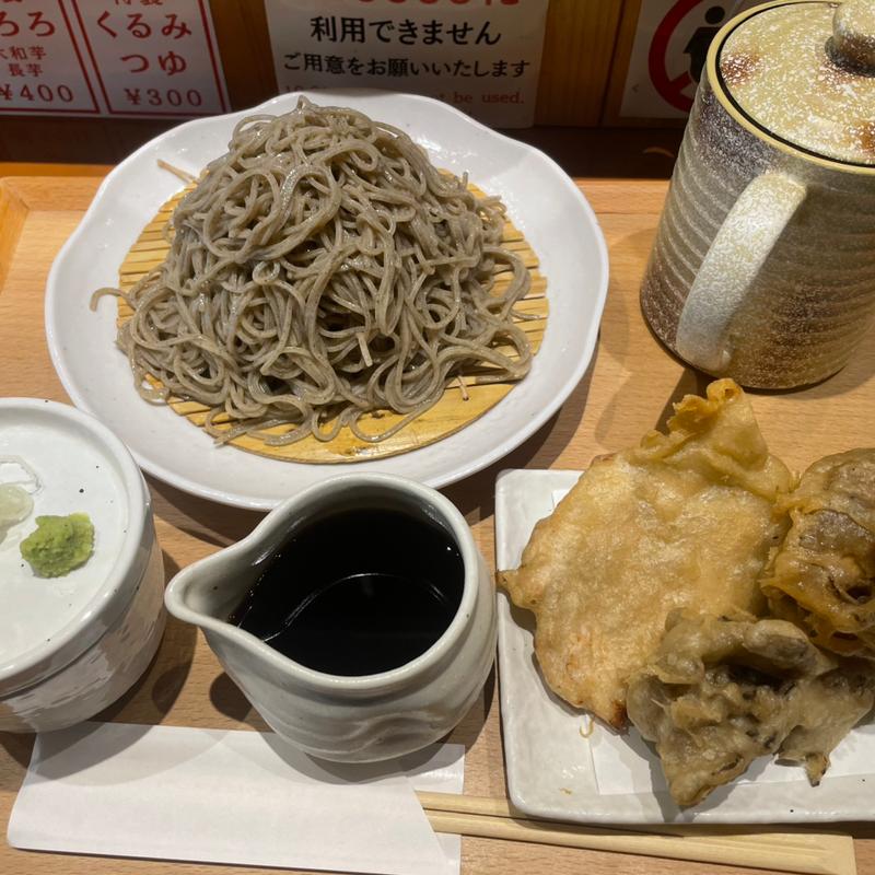 もり蕎麦大・舞茸天・とり天(信州十割そば てん)