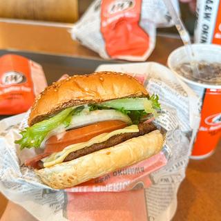 モッツァバーガースーパーフライコンボ(A&W 那覇空港店)