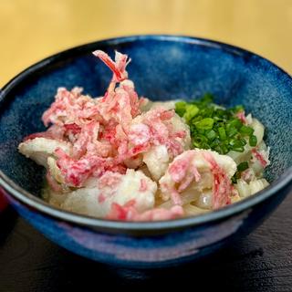 赤イカと紅生姜天釜玉(うからやから)