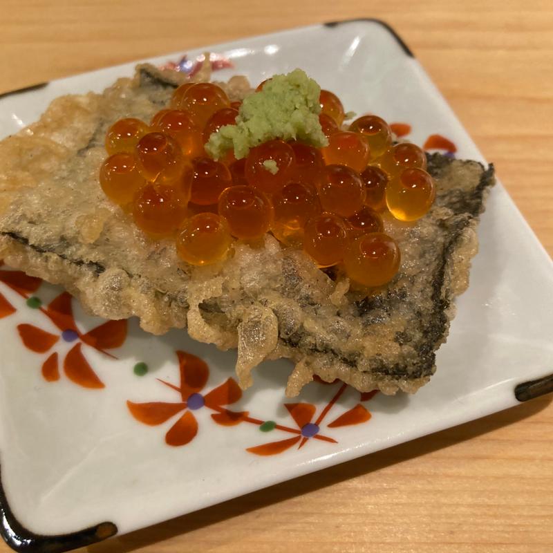 イクラカナッペ(天ぷらスタンド ポンキチ酒店)