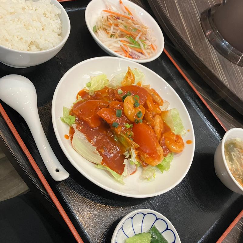 【おすすめ】フレッシュトマトの大海老チリソース(健康中華青蓮 天王洲スフィアタワー店)