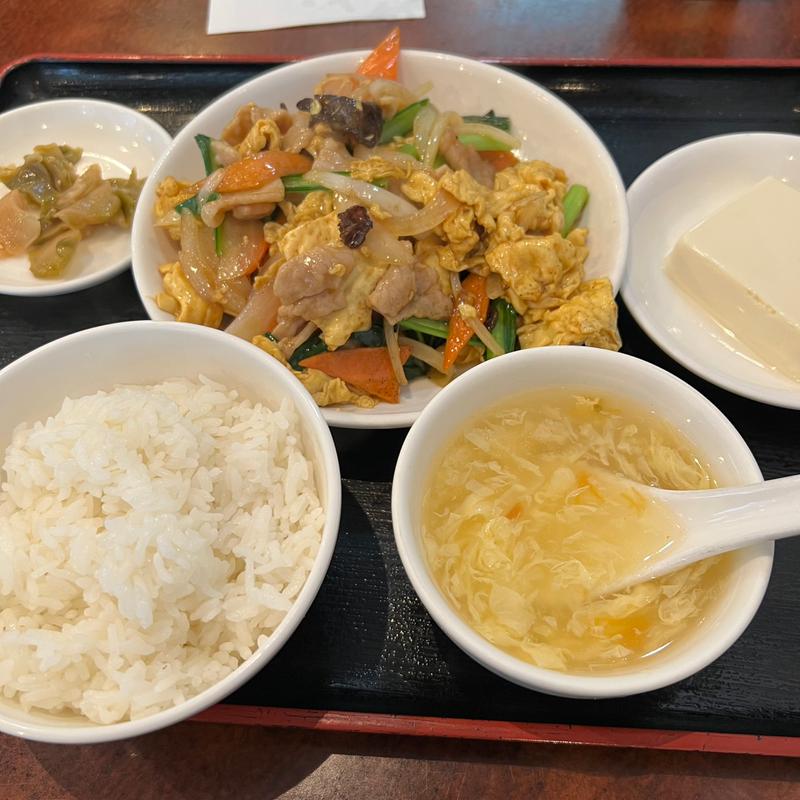 豚肉と玉子キクラゲ炒め(悦来香)