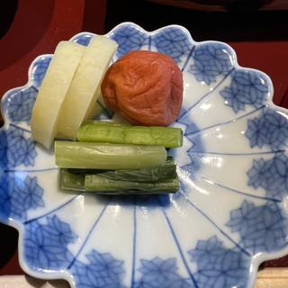 香の物 野沢菜 梅干し たくあん(冬朝膳)(稲住温泉 )