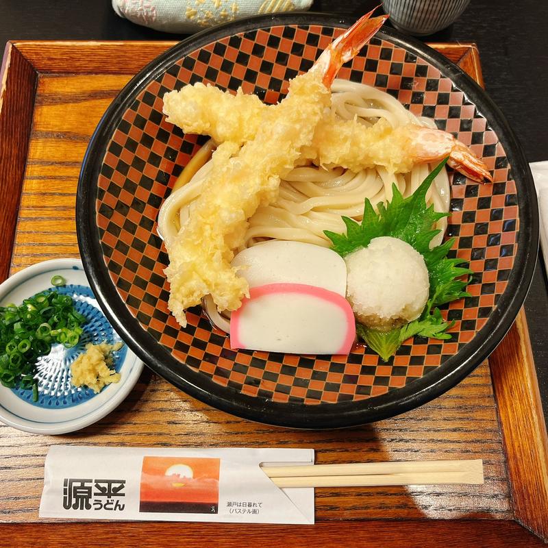 海老天おろしうどん(源平うどん)