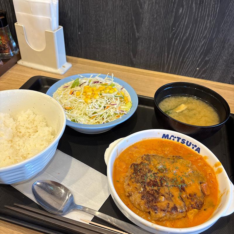 煮込みキャベツのトマトハンバーグ定食(松屋 渋谷清水橋店 )