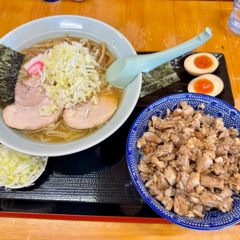 手打ち味玉中華そば＋半ライスダブル(中華そば 香十)