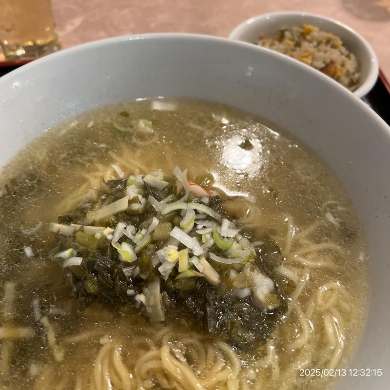 小海老と高菜の汁そば定(喬家柵小吃)