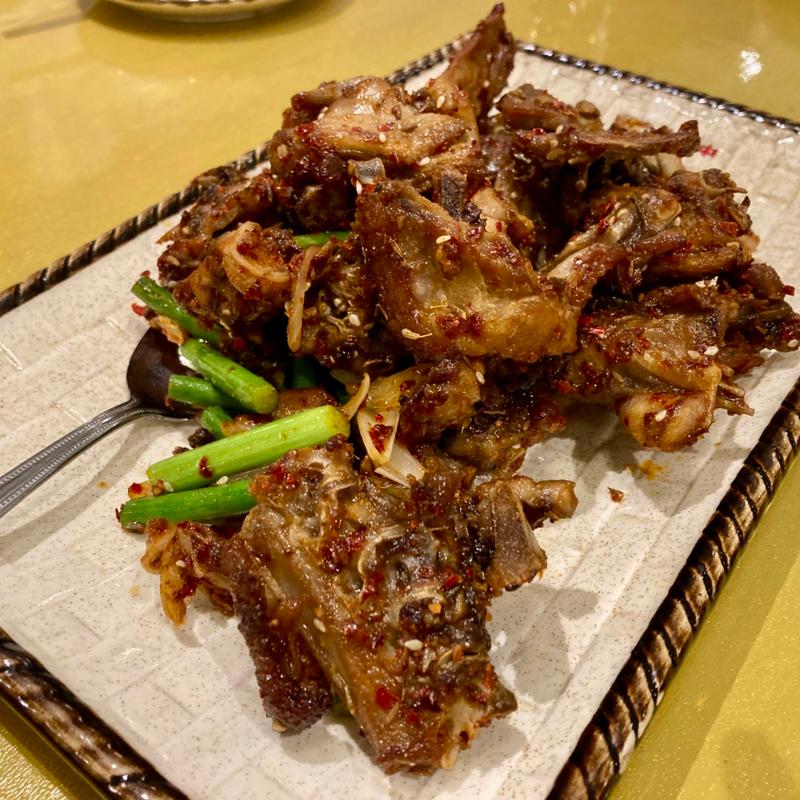 鴨肉の山椒塩炒め(24H 北京ダック専門店 中国茶房８名古屋栄店 Chinese café Eight)