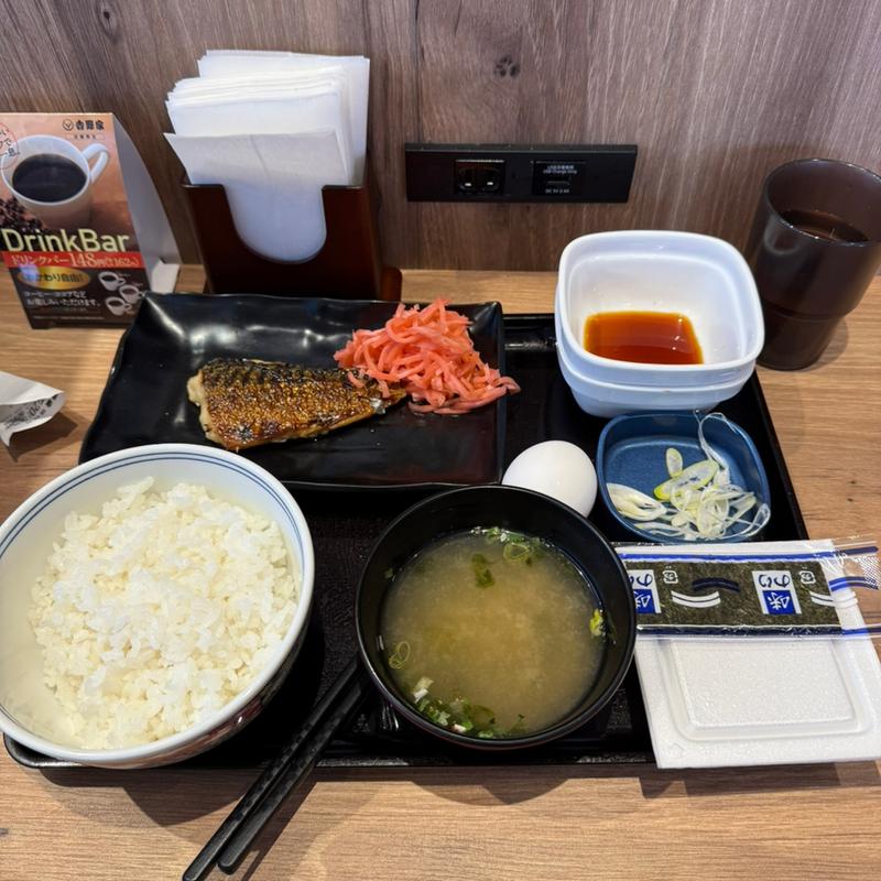 塩さば特朝定食(吉野家 草加柳島店)