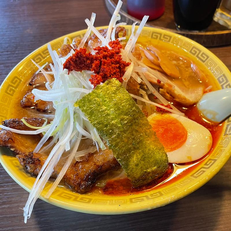 排骨麺味玉トッピング(中華麺 江川亭 新座店)