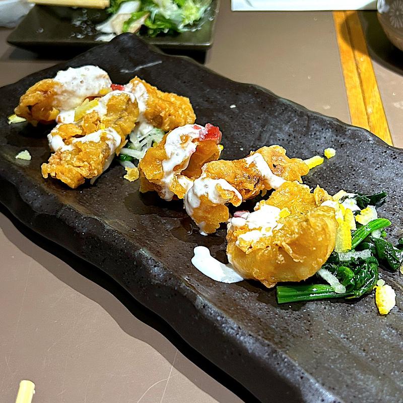 赤魚と烏賊の天婦羅 聖護院蕪のソース(楽蔵 仙台青葉通り店 )