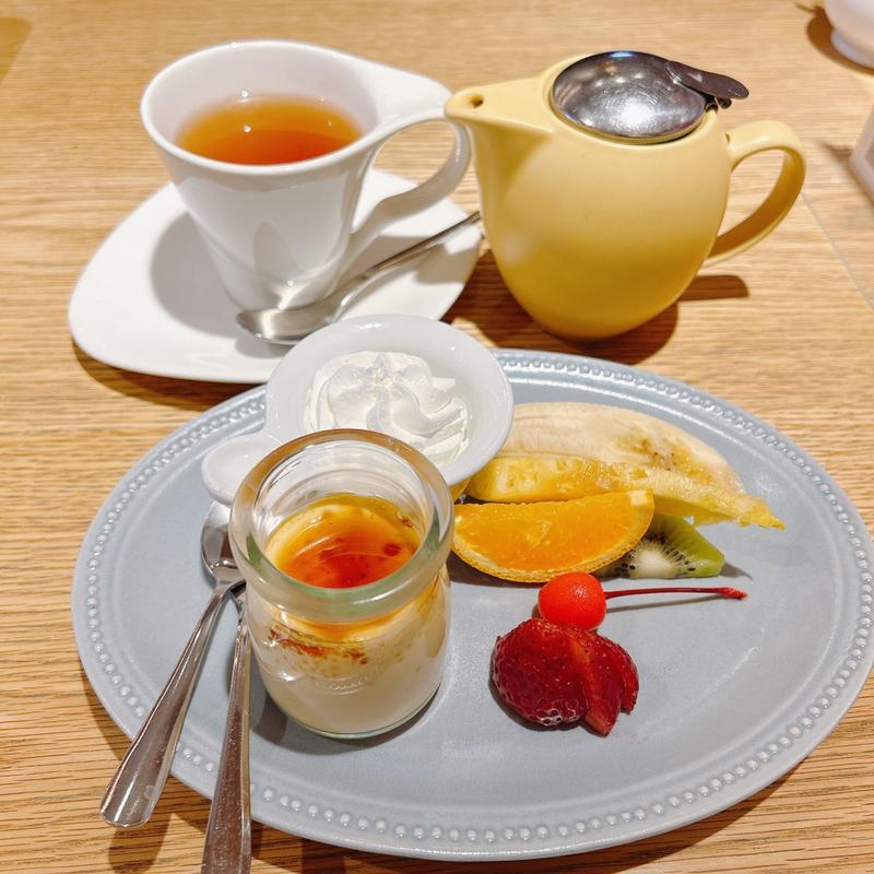 プリンアラモード+アールグレイ(むさしの森珈琲　仙台富沢店)