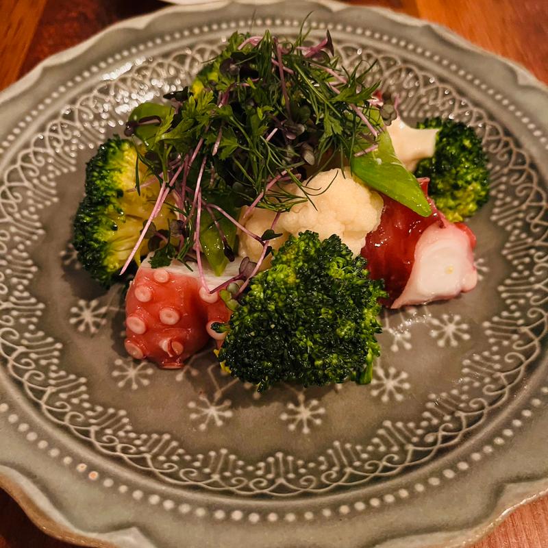 タコとブロッコリーのガーリックマリネ(イレール 人形町)