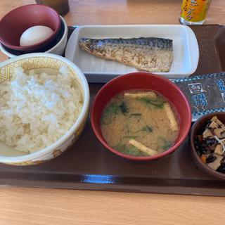 塩さばたまかけ朝食