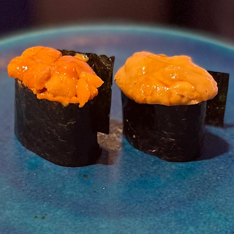 バフンウニ、ムラサキウニ(鮨 おにかい×2)