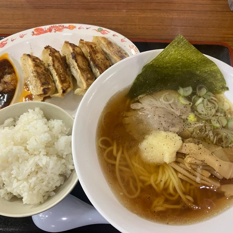 朝ラーメン半ライス(ゆにろーず 日立十王店 )