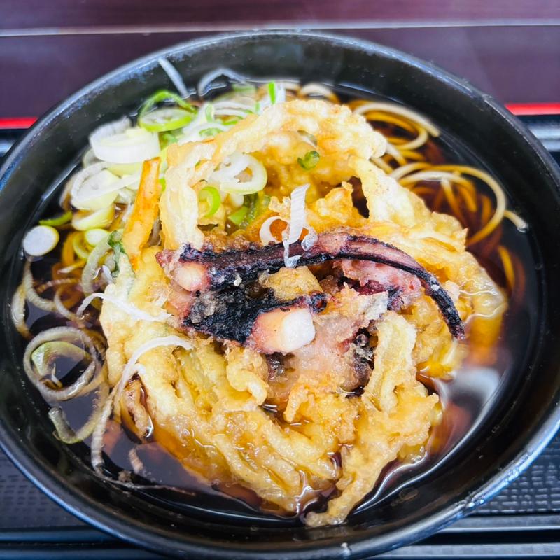 イカげそかき揚げそば(おそば 天かめ 両国店)