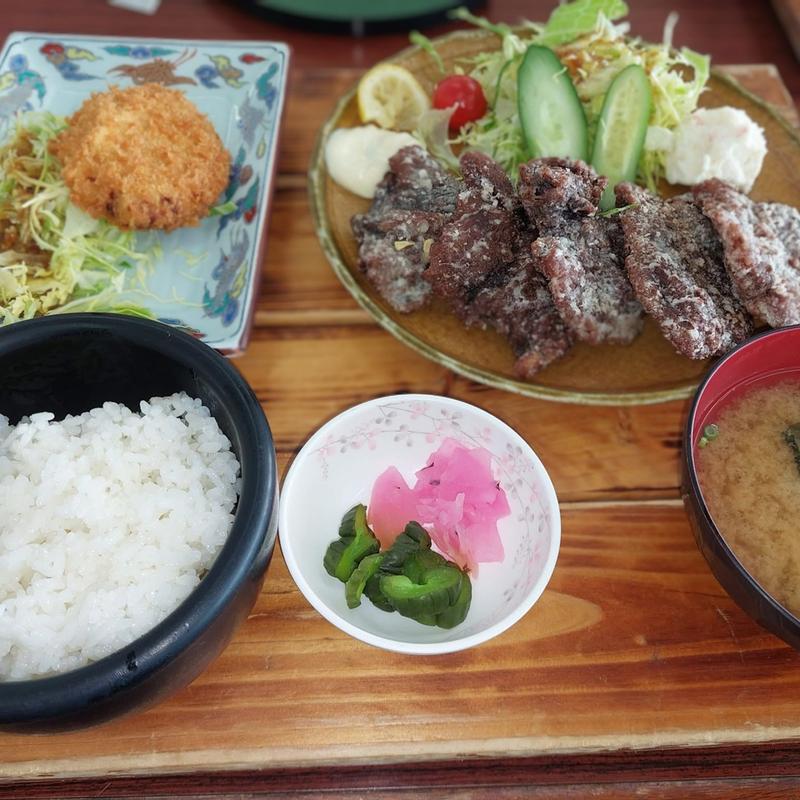 クジラカツとイカメンチ(波留菜亭 )