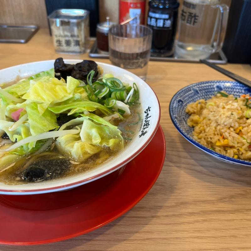 近江ちゃんぽん　＋　半炒飯(ちゃんぽん亭総本家戸賀店)