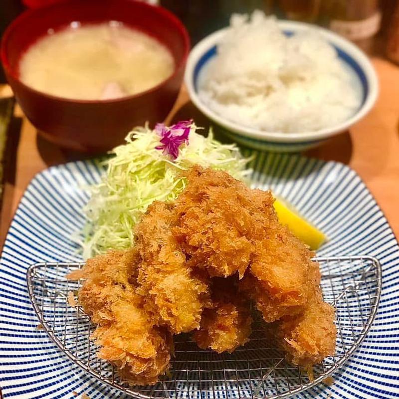 カキフライ定食(とんかつ檍 銀座店)