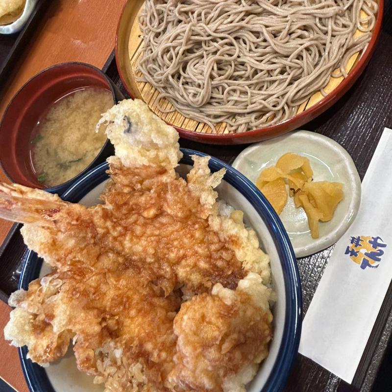 春のご馳走天丼藪そばセット(てんや 仙台六丁の目店)