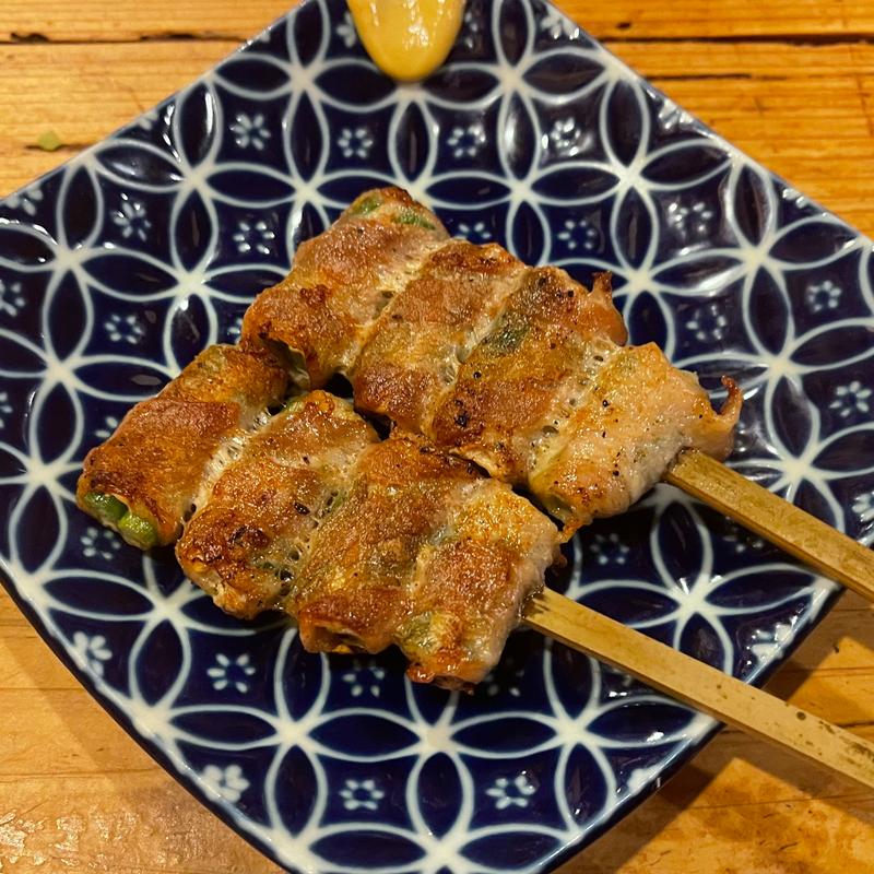 にんにくの芽肉巻き　(はじめ )