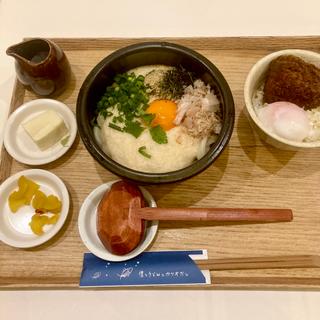 山芋とろろうどん定食(冷)+ミニタレカツ丼( 僕とうどんとカツオだし あべのキューズモール店)