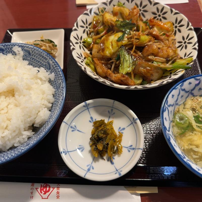 ホルモン炒め定食(大衆中華酒場 遊のすけ)