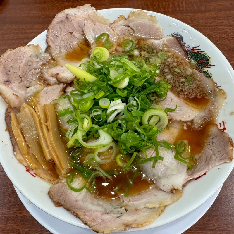 チャーシュー麺に肉増しトッピング(来来亭 茨木駅前店)