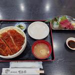 ロースソースカツ丼ご飯大盛り+馬刺し小