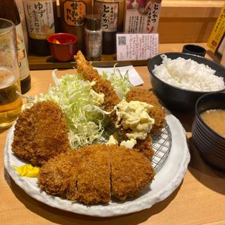 ミックスフライ定食 豚メンチカツ