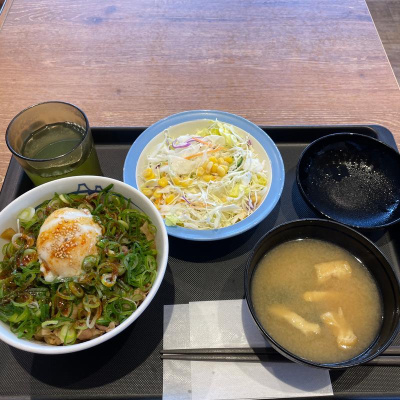 旨辛ネギたま牛めしランチセット(松屋 姶良加治木店（松のや併設） )