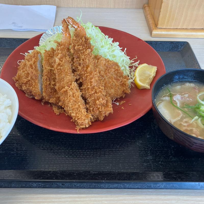 海老ロースカツ定食(かつや 群馬渋川店)