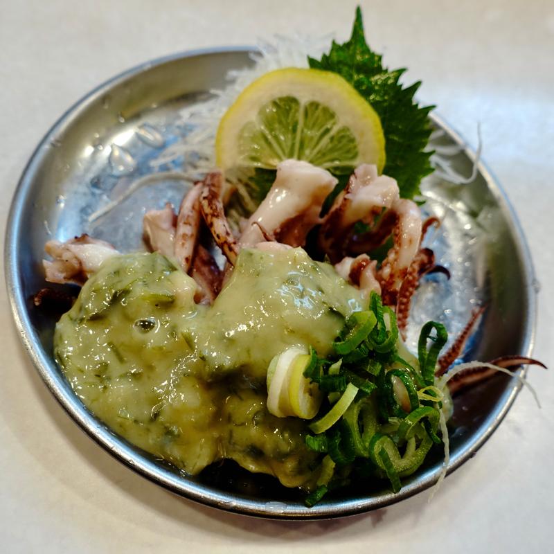 イカゲソの土佐ヌタ(屋台餃子　あらき)