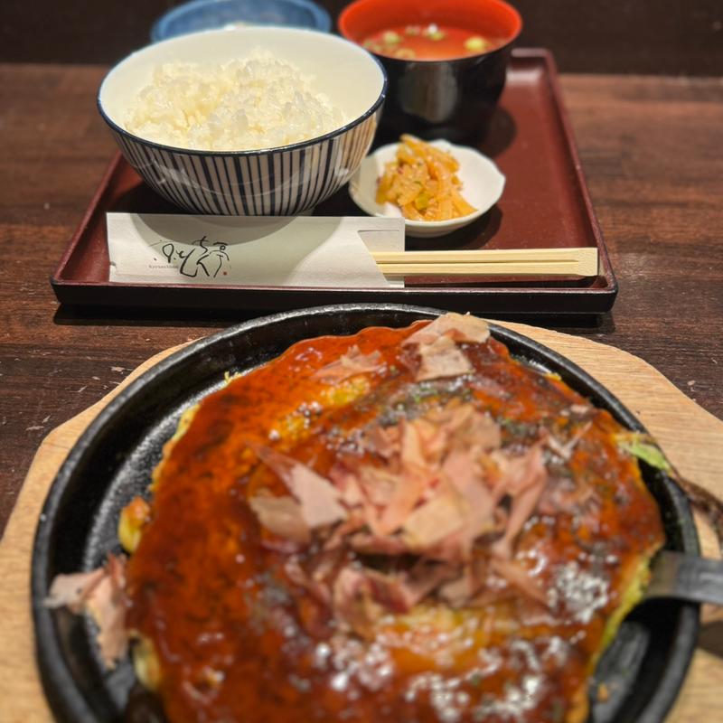 お好み焼き定食(京とんちん亭 京都駅北店)