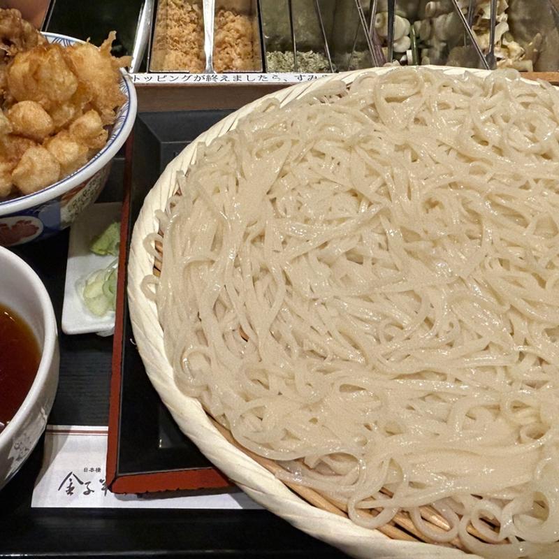稲庭うどん(冷)つけと天丼金子半之助の天ばらめし(稲庭うどんとめし 金子半之助 コレド室町店 )
