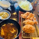 牡蠣ふらいとロースかつランチ