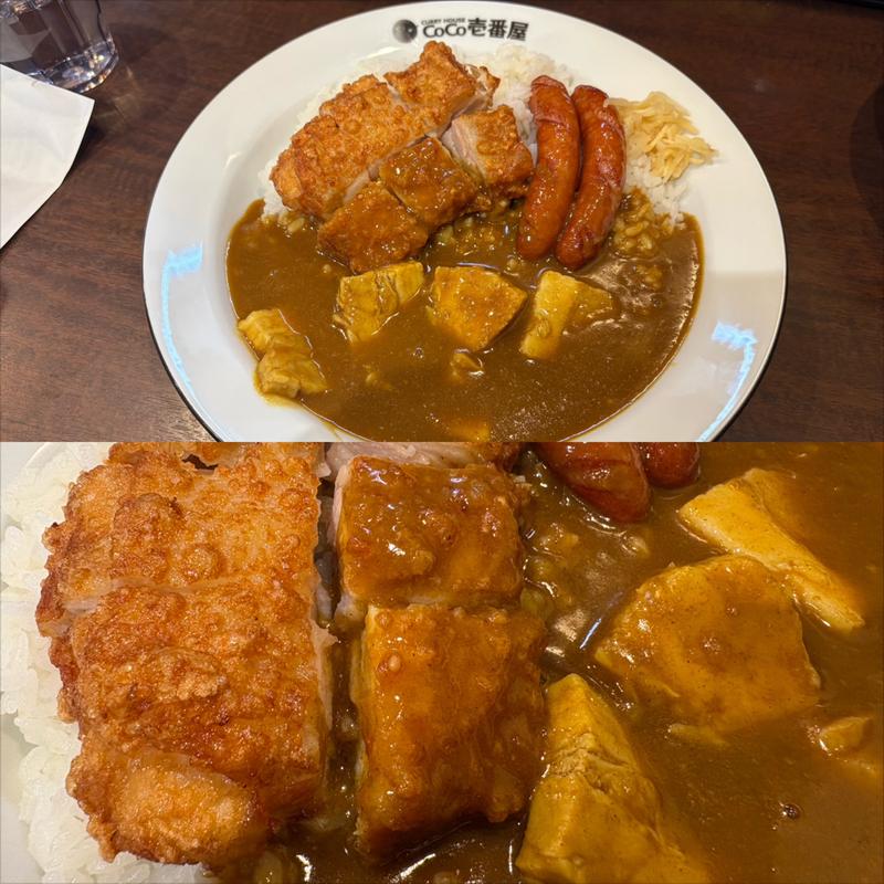 塩豚ジンジャー➕パリパリチキン(CoCo壱番屋 本厚木駅前通店)