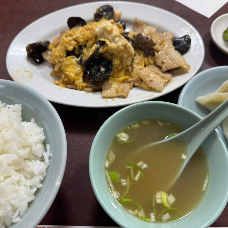 キクラゲ玉子炒め定食(長崎飯店 高田馬場駅前店 （ナガサキハンテン）)