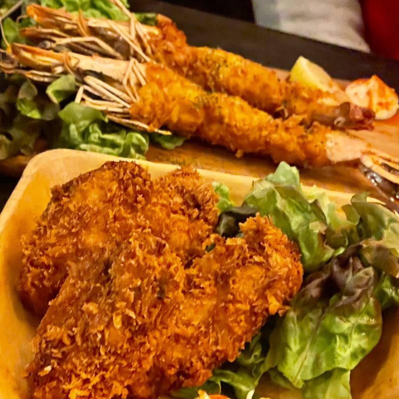 牡蠣フライ　海老フライ(漢方和牛とかき小屋 四喜)